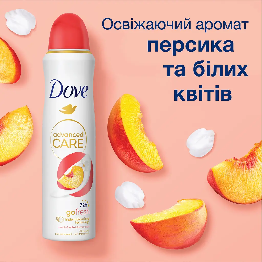 Антиперспирант Dove Go Fresh 72h Персик и белые цветы аэрозоль 150 мл - фото 9