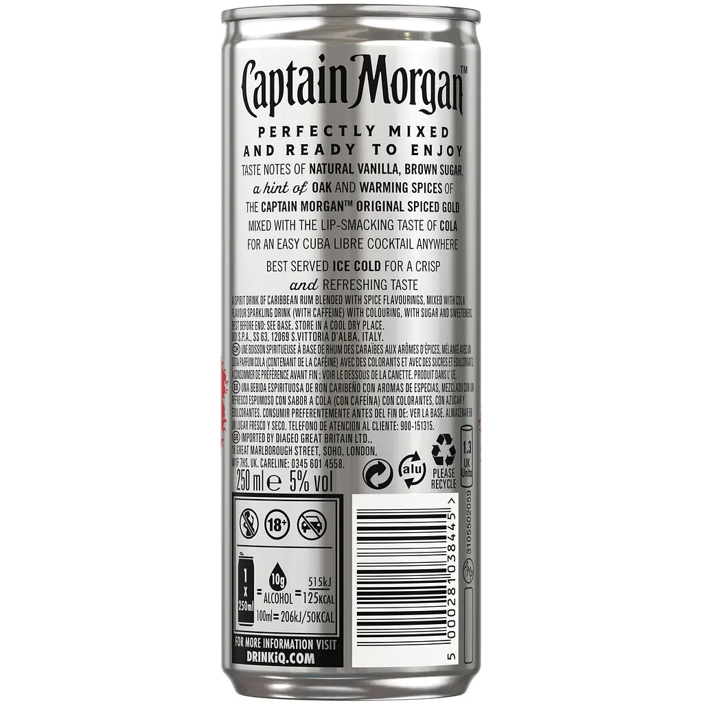 Напій слабоалкогольний Captain Morgan Original Spiced Gold & Cola 5% 0.25 л - фото 4