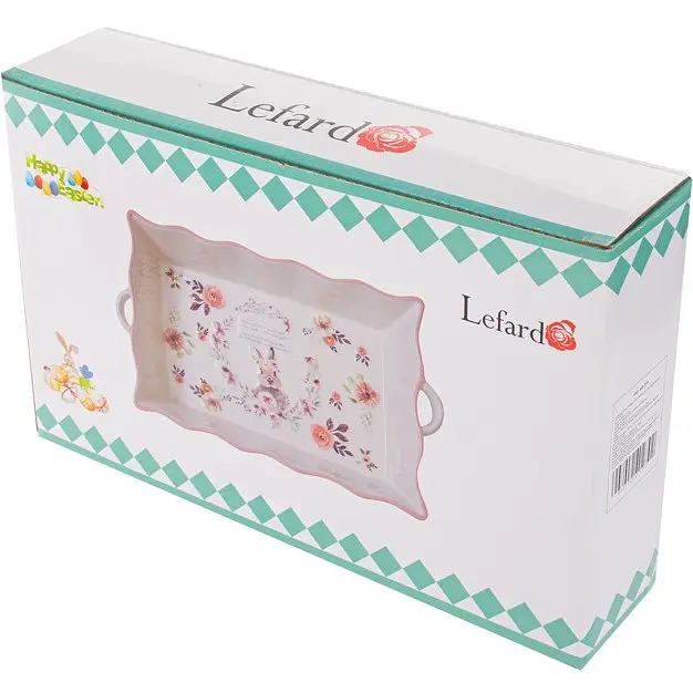 Блюдо для запекания Lefard Flower Bunny 30х18х6 cм бежевое с розовым (940-270) - фото 2