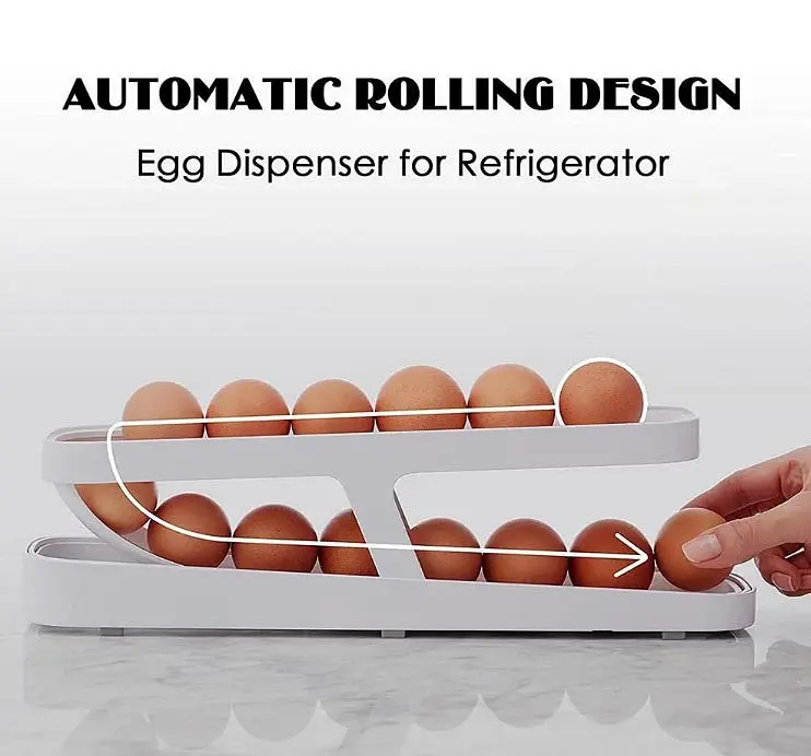 Контейнер для яєць двоярусний Egg Dispenser R93844 органайзер у холодильник два яруси Білий - фото 4