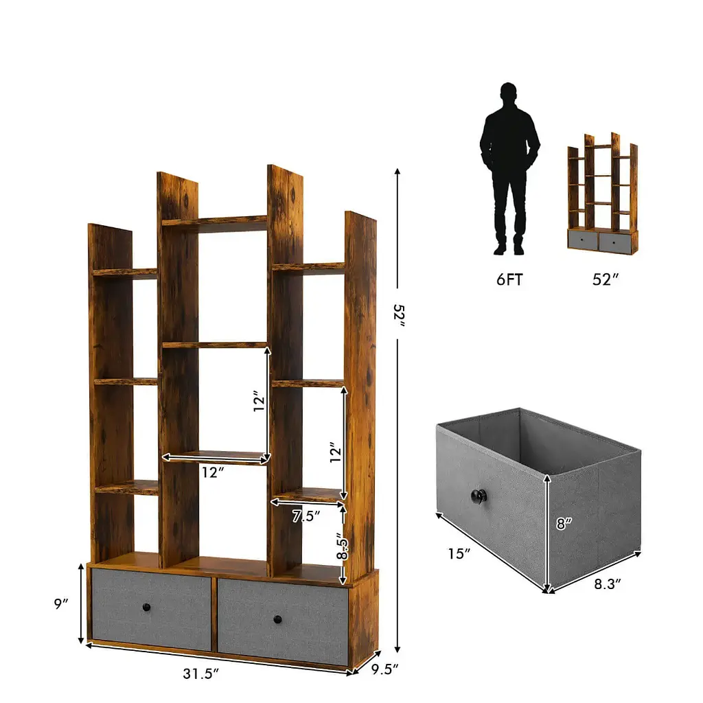 Стелаж Costway Drawer в стилі Loft - фото 9