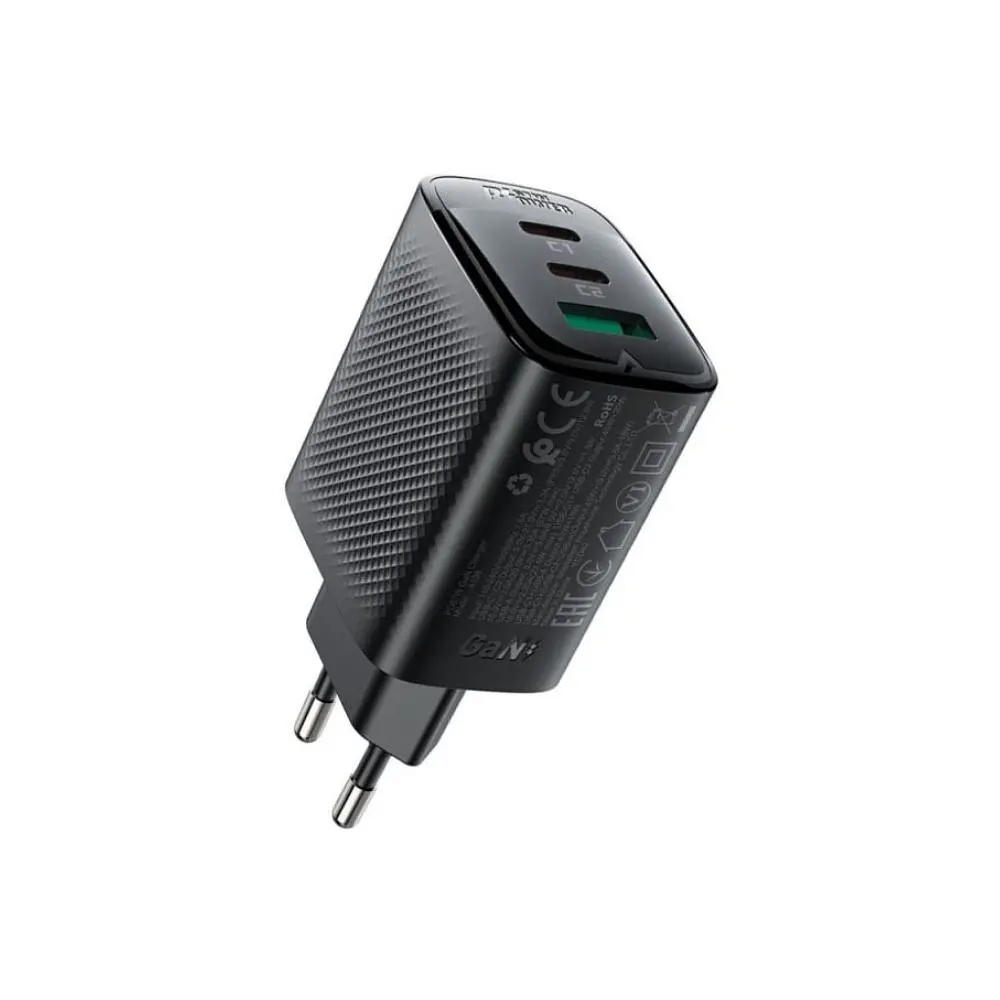 Мережевий зарядний пристрій ACEFAST A108 PD67W GaN (2*USB-C+USB-A) charger Black (6974316284048) - фото 3