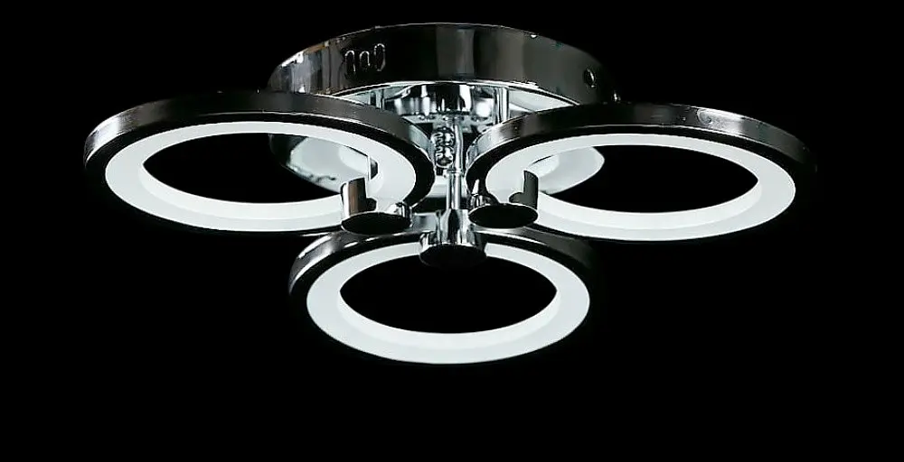 Люстра стельова LED Splendid Ray LK38/3, 80W, хром, білий, сучасний стиль, з пультом, димер - фото 4