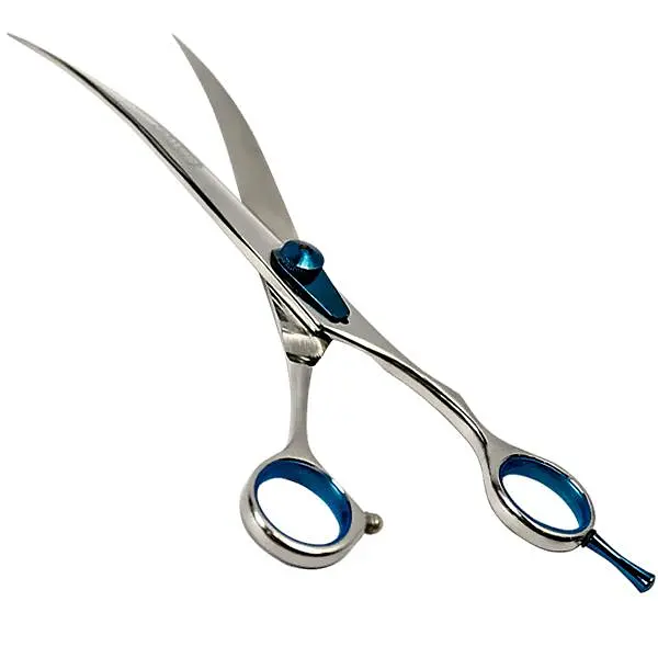 Вигнуті ножиці для стрижки собак малих та середніх порід Davis Extreme Edge BLUE Curved 8.5" (S.EB8C)