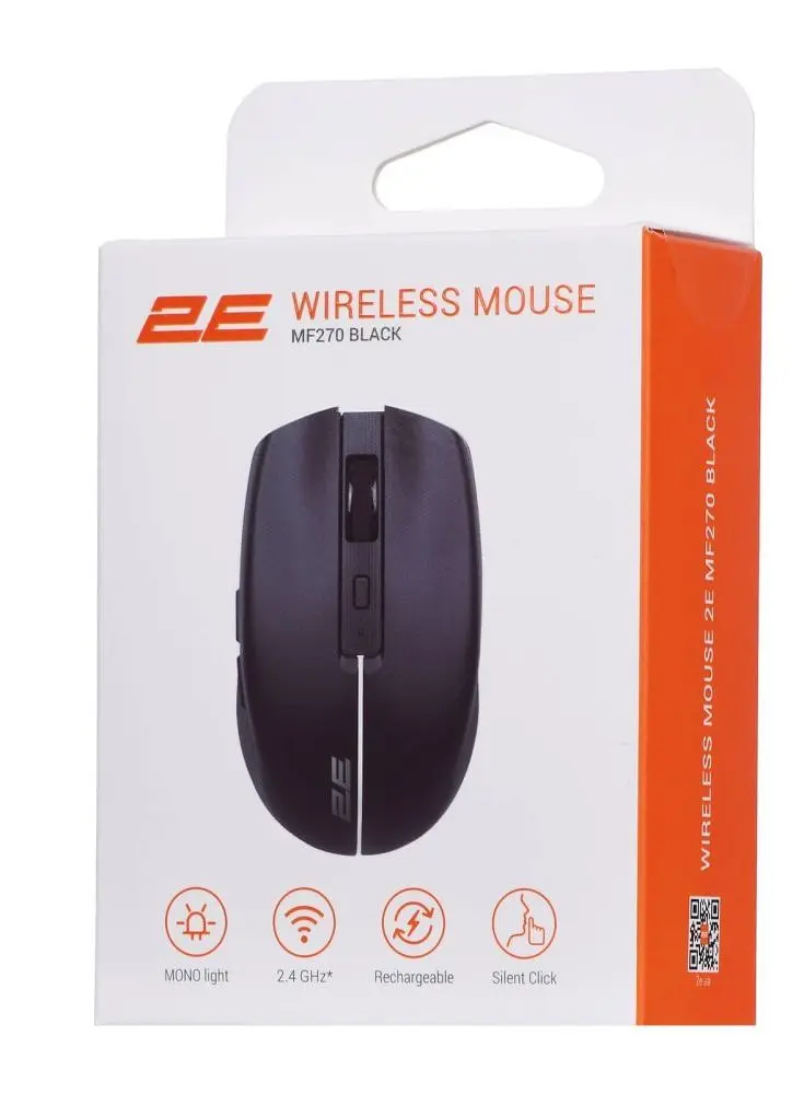 Миша бездротова 2E MF270 Silent Rechargeable WL Black (2E-MF270WBK) - фото 3