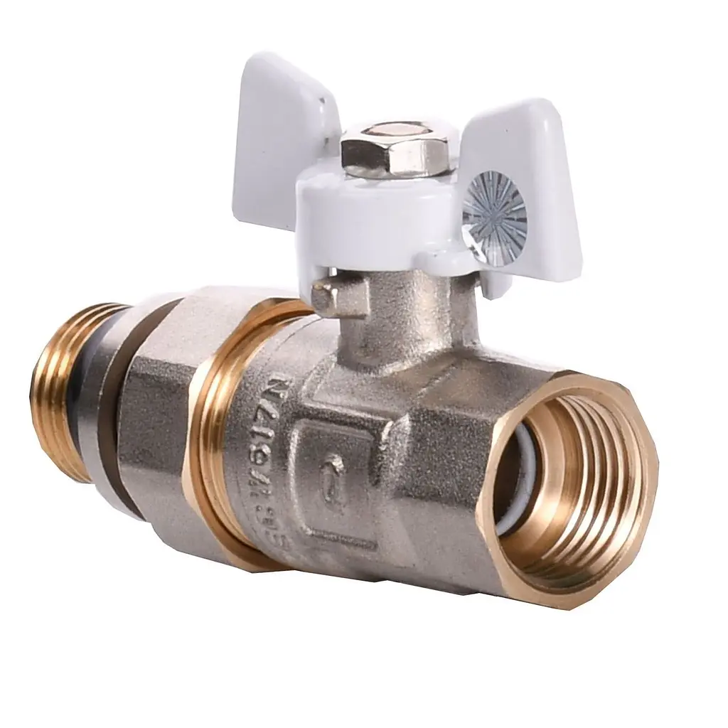 Кран кульовий з американкою Q Professional QP003 PN40 1/2″ антипротікання, Білий метелик - фото 3
