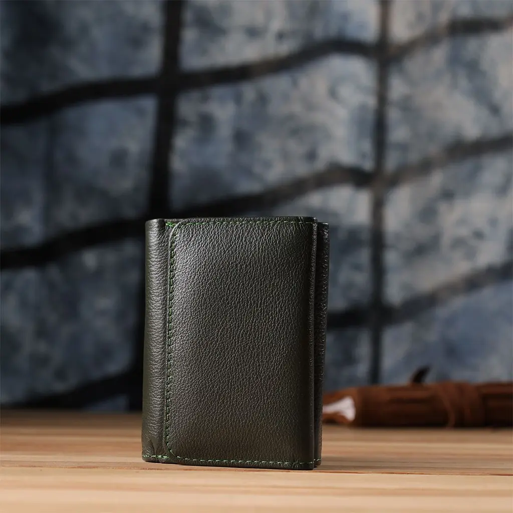 Маленький гаманець зручного формату із натуральної шкіри ST Leather 23076 зелений - фото 10