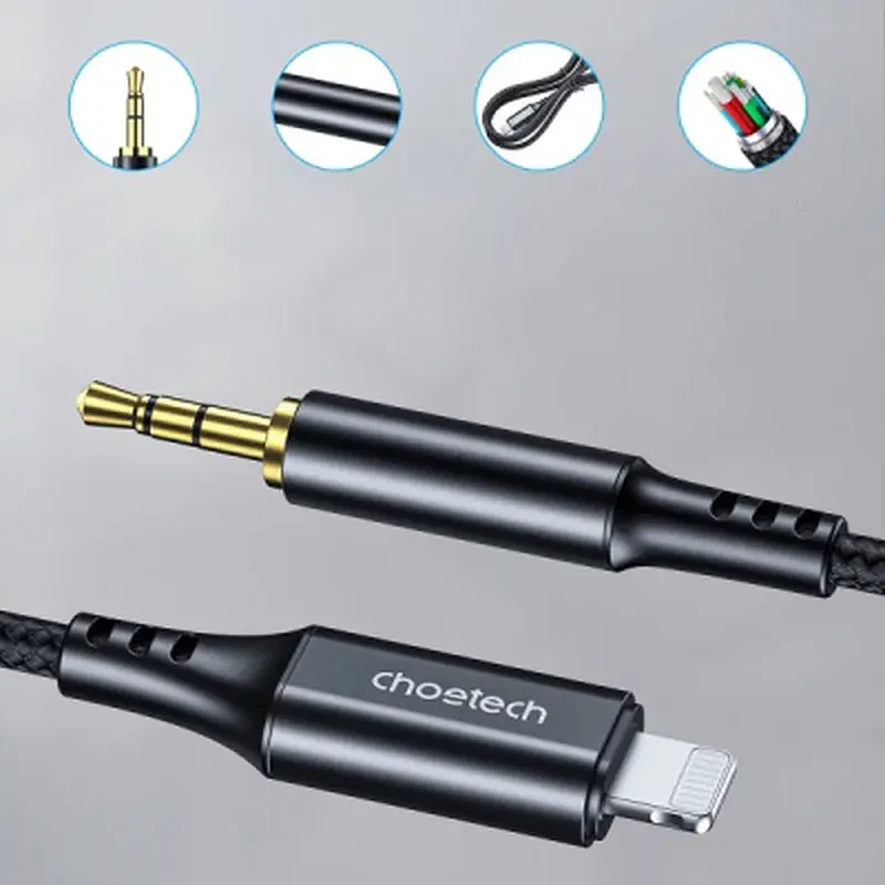 Кабель мультимедійний Lightning to 3.5mm M 2.0m Choetech (AUX009) - фото 3