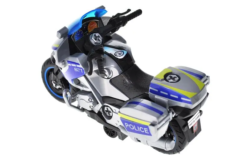Іграшковий поліцейський мотоцикл інерційний DIY Motor Set 9090C-3 у пакеті р.20x17x8.2 см YG Toys - фото 4