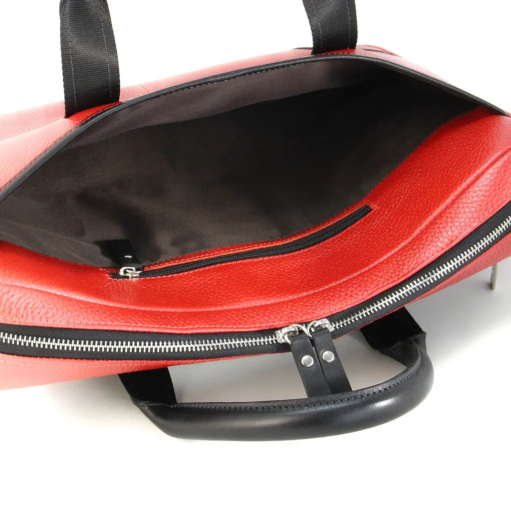 Сумка кожаная для ноутбука Tom Stone красная 717 RB женская, MacBook 16' - фото 8
