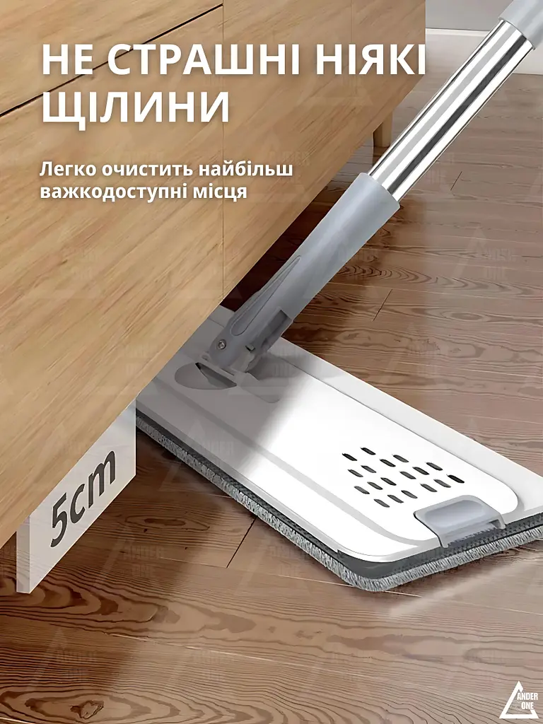 Комплект для домашнього прибирання легка швабра лентяйка, що обертається на 360°, зі складною ручкою та відром для віджимання 6л - фото 10