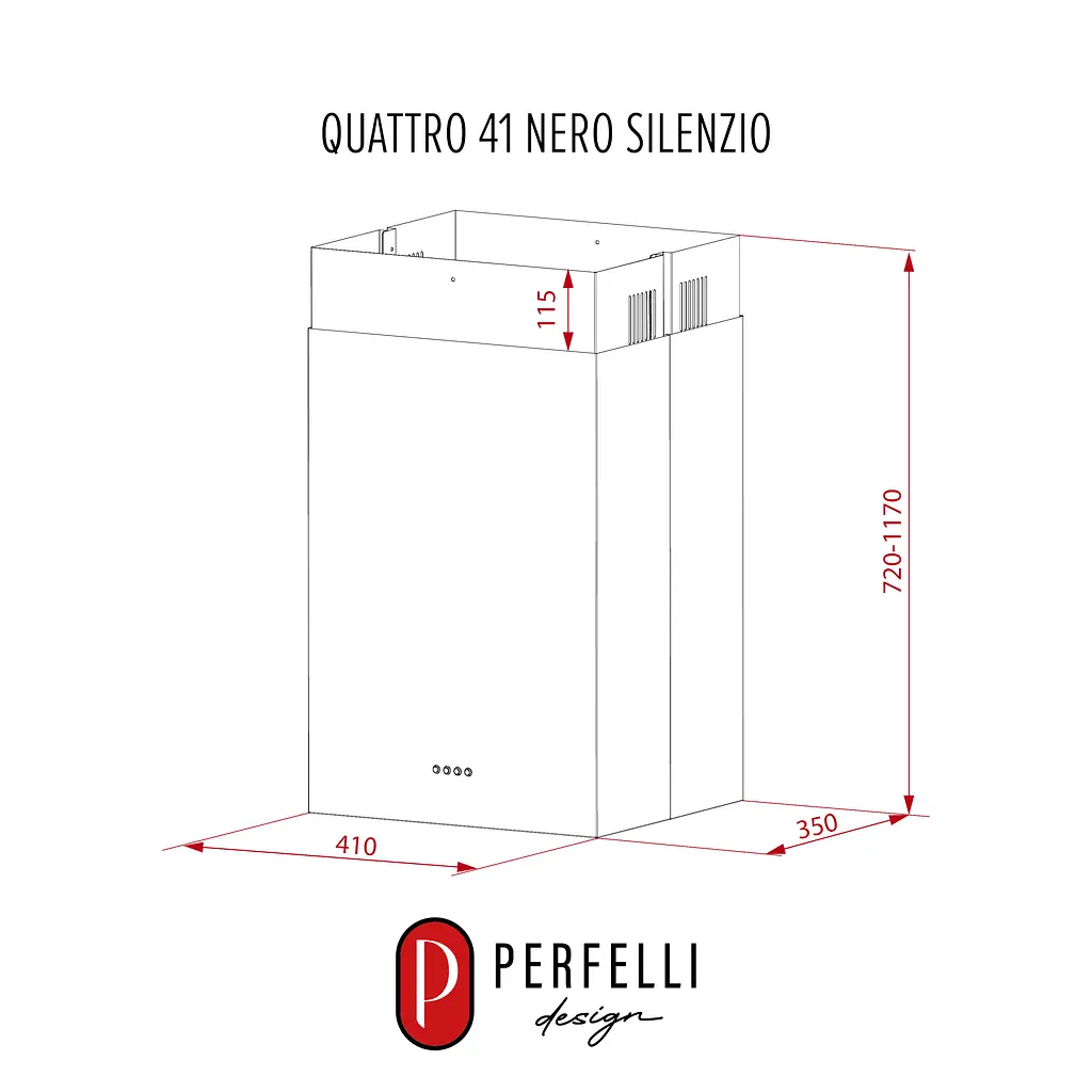 Витяжка острівна PERFELLI DESIGN QUATTRO 41 NERO SILENZIO - фото 13