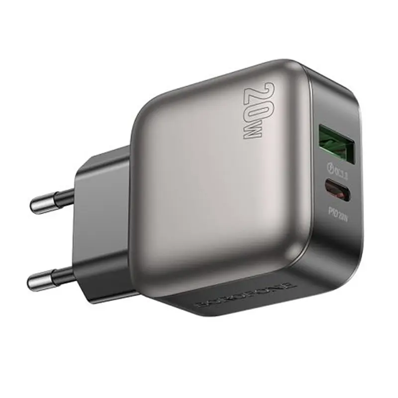 МЗП Borofone BAS54A Absolute PD20W+QC3.0 (1USB-A/1C) + кабель Type-C to Lightning Black - фото 2