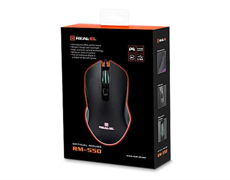 Миша REAL-EL RM-550 Black USB - фото 9