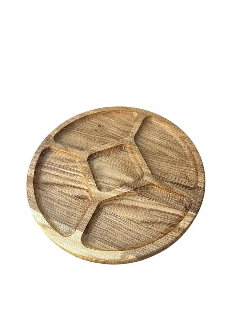 Менажниця дерев'яна Дуб 4 відділи + соус (квадрат) 25 см - фото 5