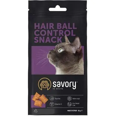 Хрумкі ласощі Savory Snack Подушечки для заохочення котів, контроль шерстяних кульок 60 г - фото 4