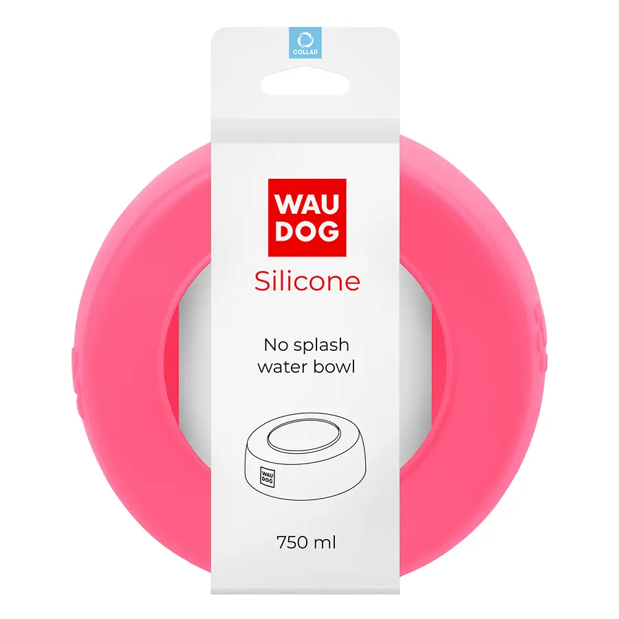 Миска-непроливайка Waudog Silicone, 750 мл, рожевий (50787) - фото 4