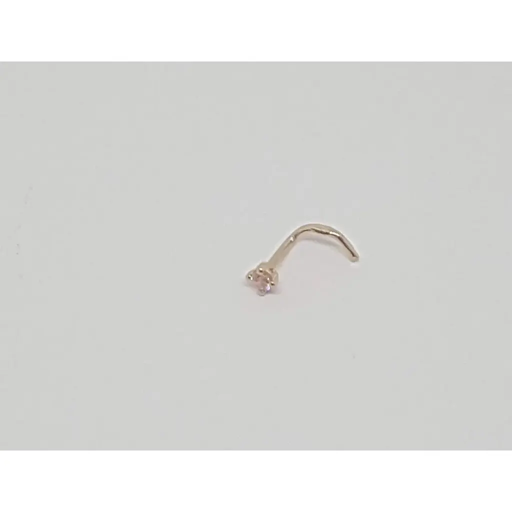 Золотая серьга-пирсинг в нос Dear с фианитом. 1018.1 Розовый (светлый) - фото 4