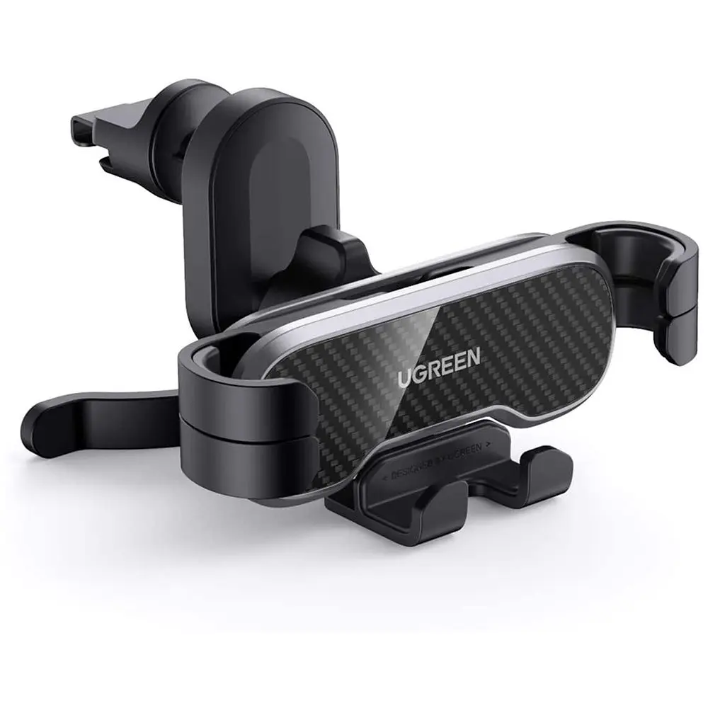 Автотримач для телефона Ugreen LP228 Gravity Drive Air Vent Car Mount Phone Holder With Arc-Shaped mounting clip чорний - фото 3