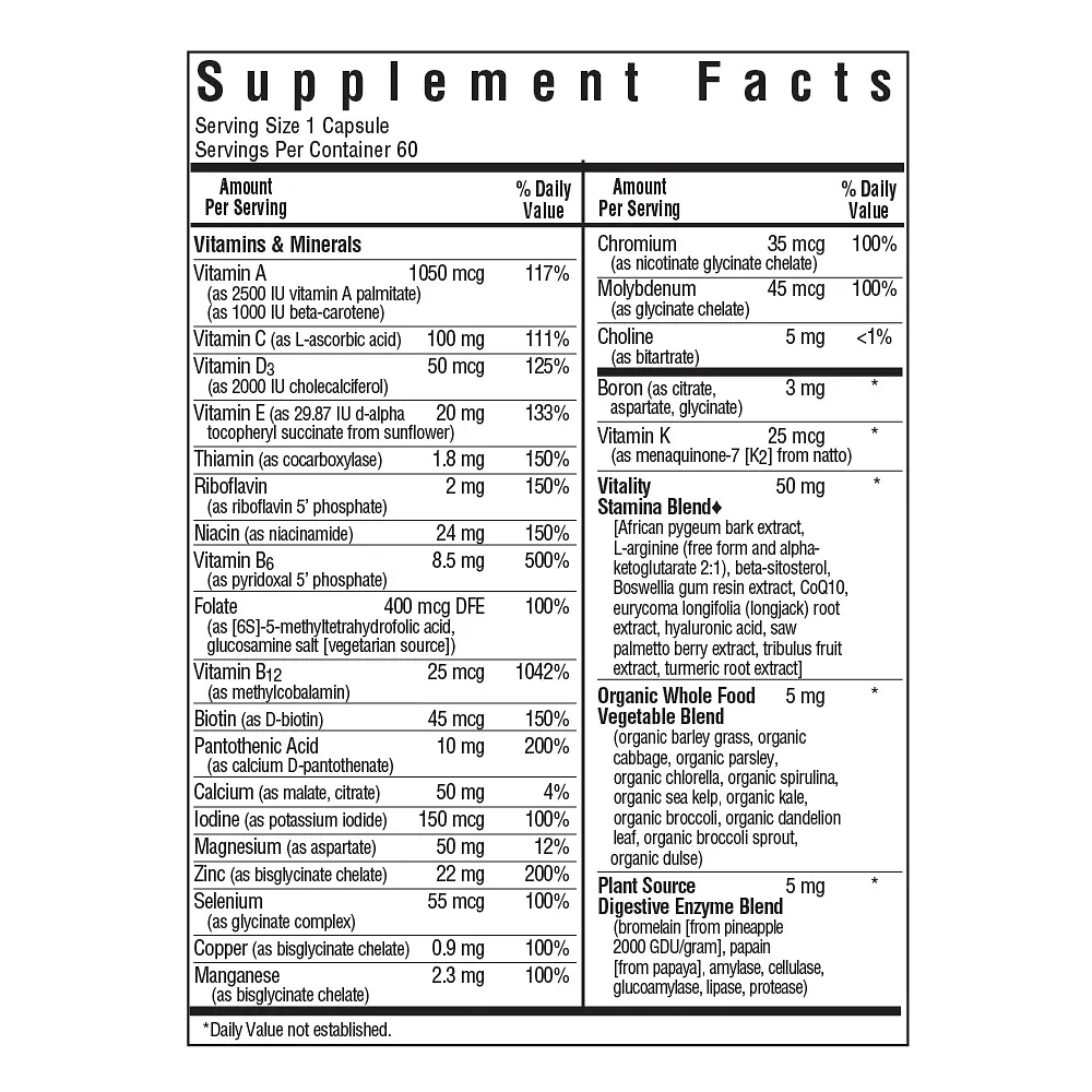 Комплекс для Нього Підтримка фертильності Bluebonnet Nutrition Intimate Essenitals For Him Fertility Support Multivitamins 60 вегетаріанських капсул - фото 3