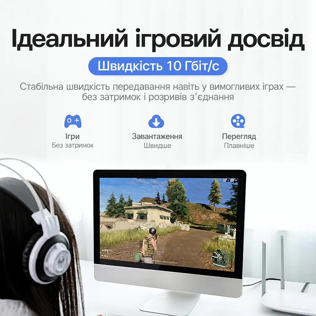 Плоский мережевий патч-кабель Ethernet Cat.7 Vention 1 м 2 роз’єми RJ45 8P8C Швидкість передавання до 10 Гбіт/с Для 10 Гбіт/с потрібна підтримка цієї швидкості мережевими портами з обох кінців Зручно прокладати у вузьких місцях під килимами та біля дверних стиків Фольгове екранування Чорний із фіолетовими акцентами та золотистими контактними поверхнями (ICABF) - фото 10