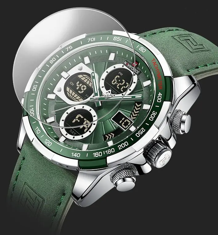 Наручний годинник чоловічий Naviforce Fly ArmyGreen Сріблястий (2743) - фото 10