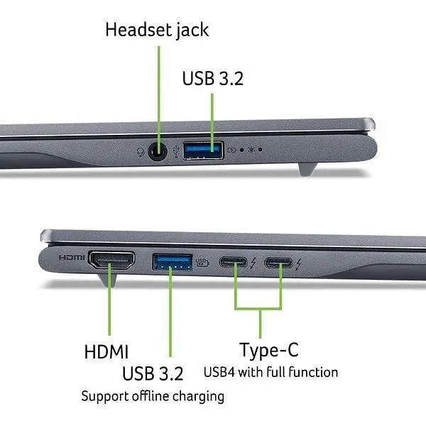 Ноутбук ACER Acer Swift 14 AI OLED SF14-51-79ZK, (NX.J2JEX.007), Intel Core Ultra 7 258V до 4.8GHz, 14" WUXGA, 32GB, SSD 1TB, Intel Arc Graphics, Windows 11 Home - фото 7