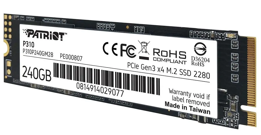 SSD-диск - накопичувач внутрішній NVMe М2 Patriot P310P240GM28 240GB - фото 2