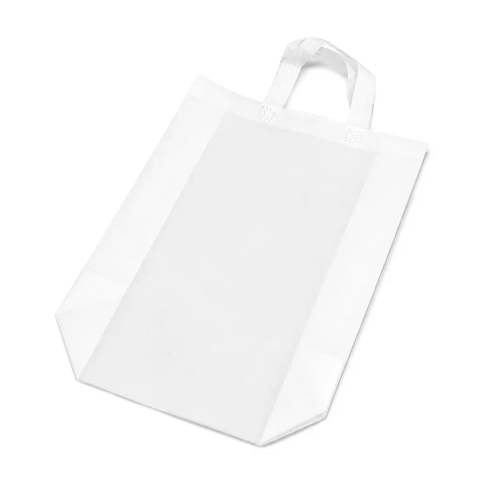 Еко сумка шоппер S-179 білий спанбонд 30x38x10 см