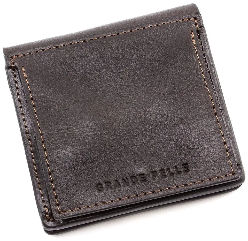 Чоловічий шкіряний гаманець Grande Pelle 11.5х11.5х3 см acs0024456 - фото 3