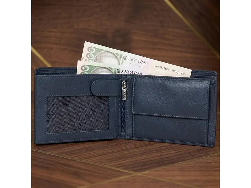 Чоловіче портмоне натуральна шкіра Cortina 5053 Синє 12х9, 5х2, 5 см TONY PEROTTI acs0032384 - фото 2
