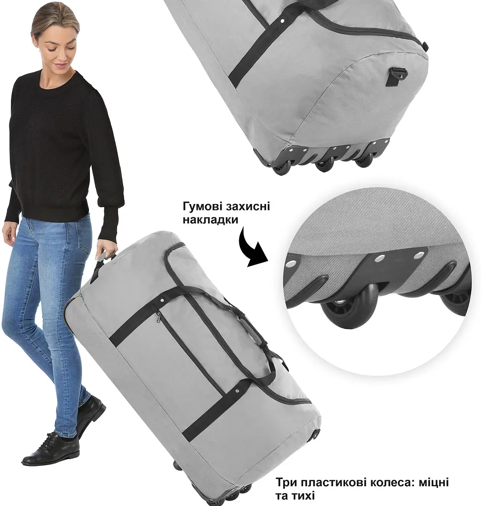 Сумка дорожня на колесах TravelZ Wheelbag 100 Liter Grey (603092) - фото 6