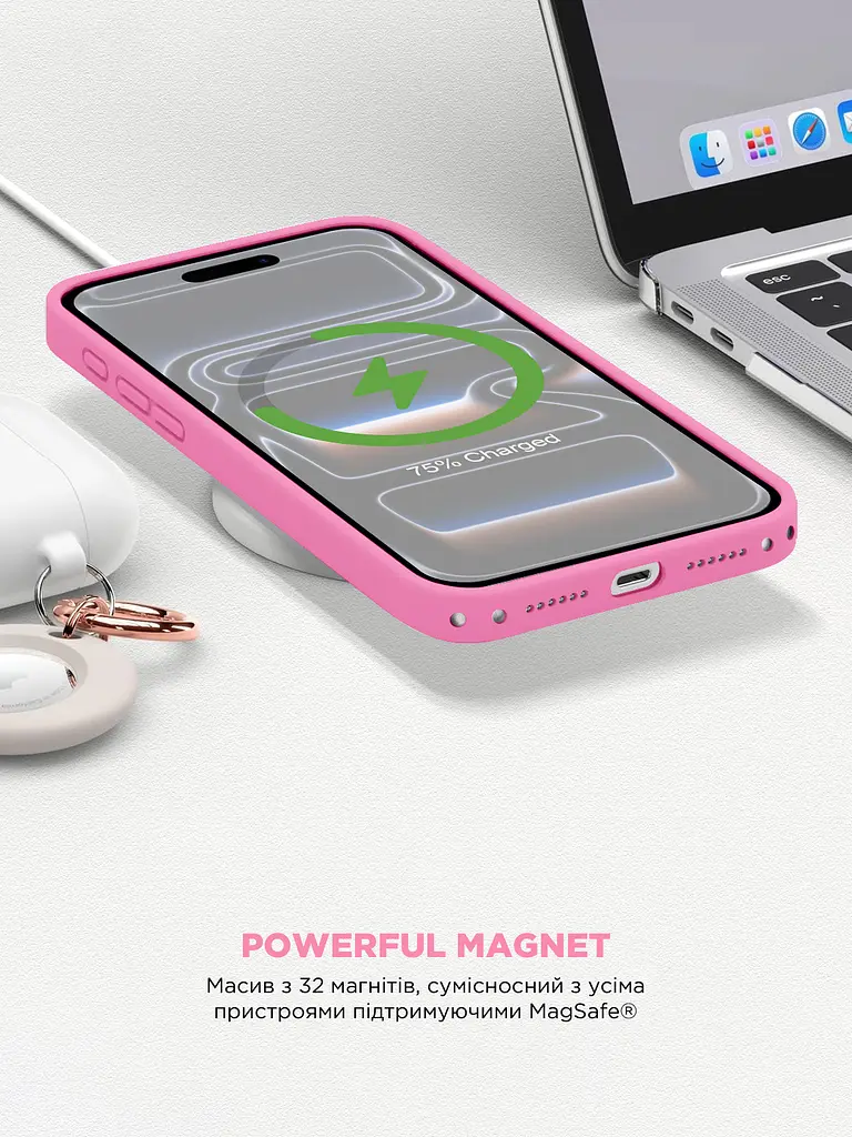 Силиконовый чехол с MagSafe для Apple iPhone 17 Pro, ICON2 MagCase, розовый, противоударный, панель с мягкой подкладкой, защита всего корпуса, поддержка беспроводной зарядки, совместим с защитными стеклами и пленками, ArmorStandart (ARM86675) - фото 8