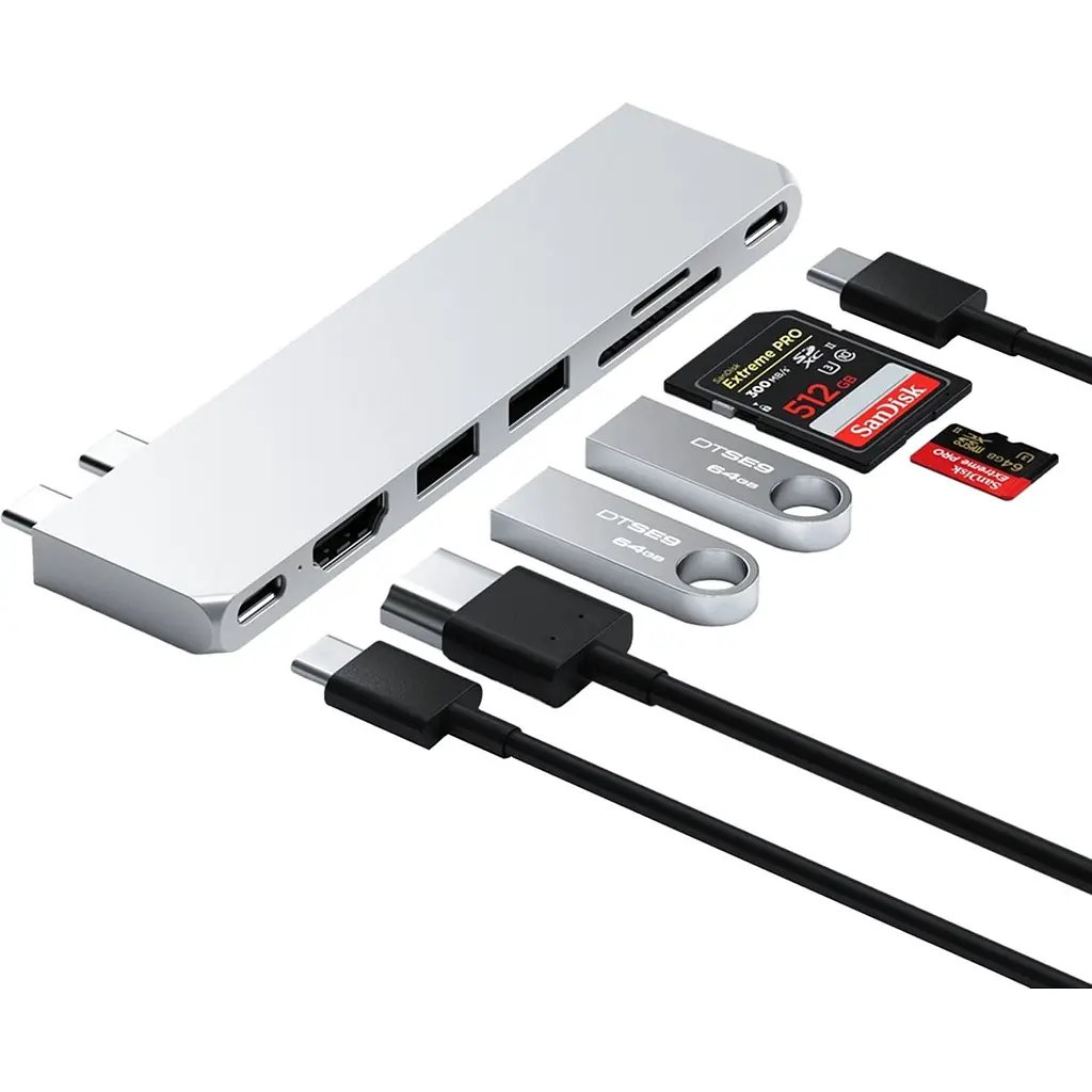 Адаптер Satechi USB-C Pro Hub Slim Silver (ST-HUCPHSS) - фото 4