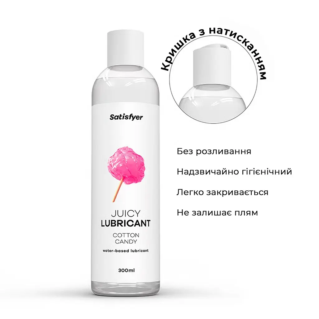 Лубрикант на водній основі Satisfyer Juicy Lubricant Cotton Candy water based 300 мл - фото 3