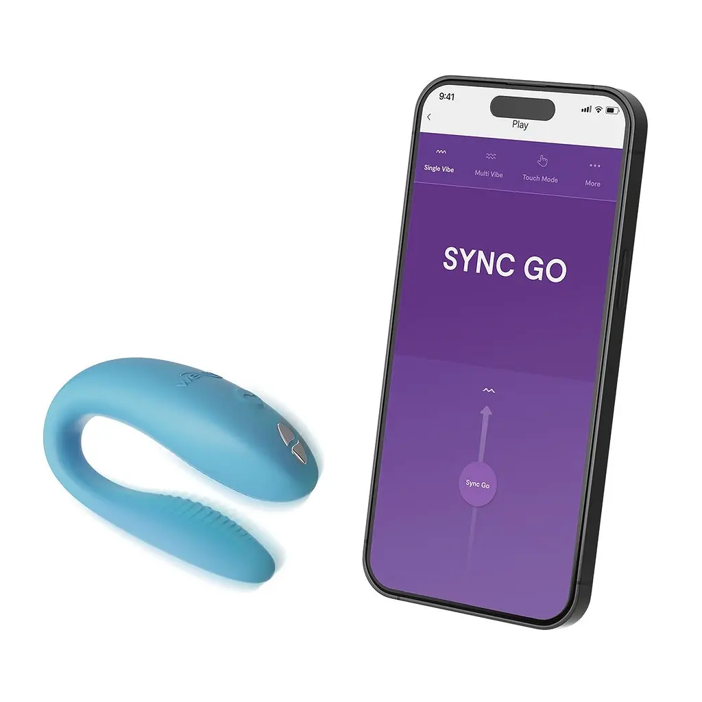 Смарт-вібратор для пар We-Vibe Sync GO Turquoise, тревел-кейс - фото 5