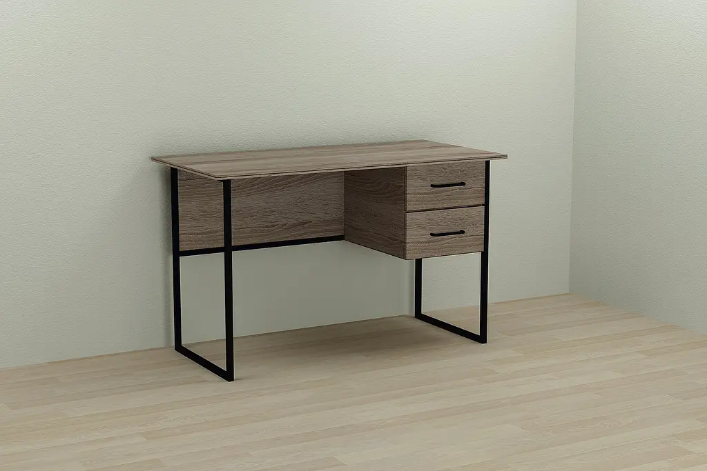 Компьютерный стол Ferrum-decor Таккота 75x140x70 черный ДСП Дуб Сонома Труфель 16мм (FRD-101956) - фото 6