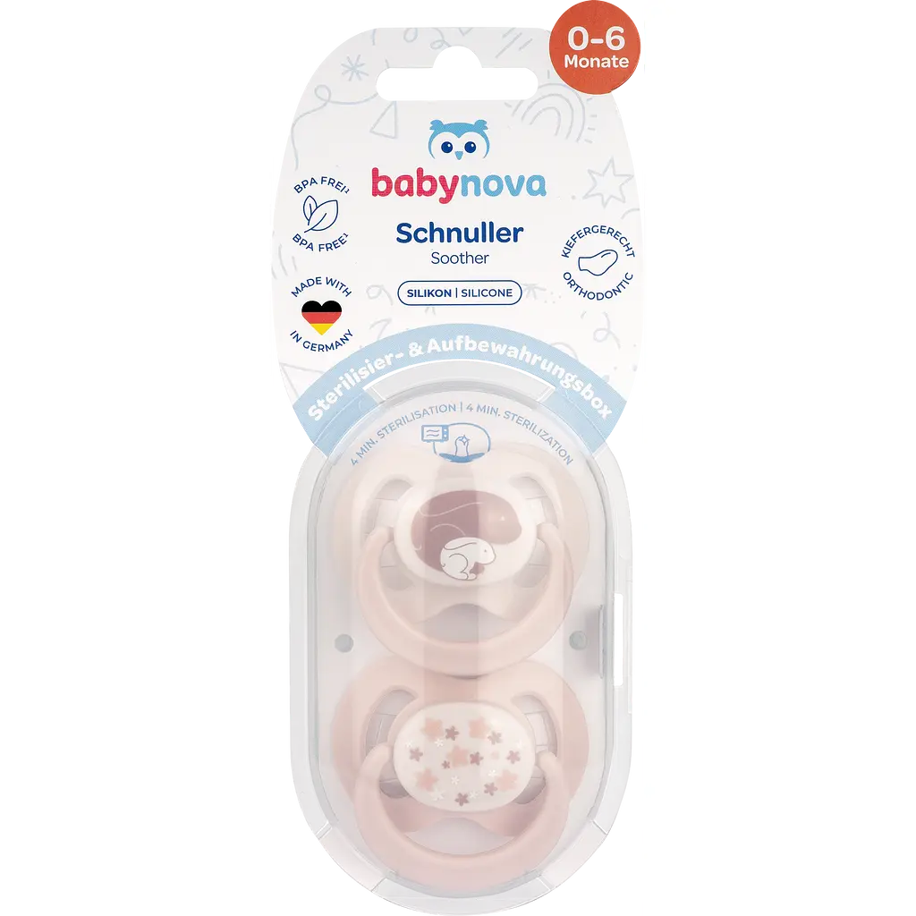 Пустышка плоская Baby-Nova с рисунком и кольцом силикон 2 шт. (3962313) - фото 4