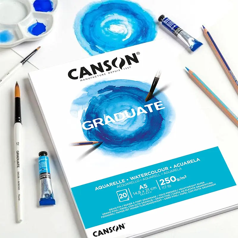 Склейка паперу для акварелі GRADUATE 250г/м2 20л середнє зерно Canson - фото 5