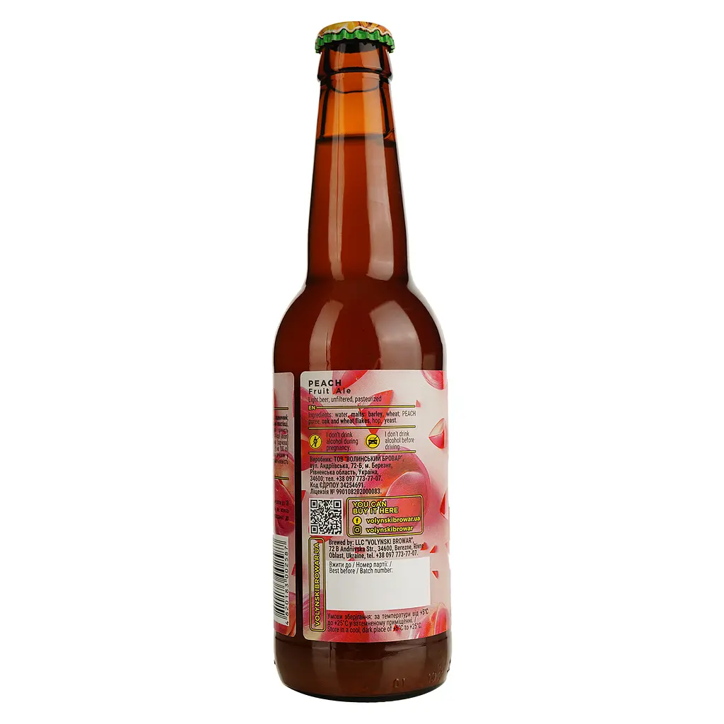 Пиво Volynski Browar Peach світле 5% 0.35 л - фото 3