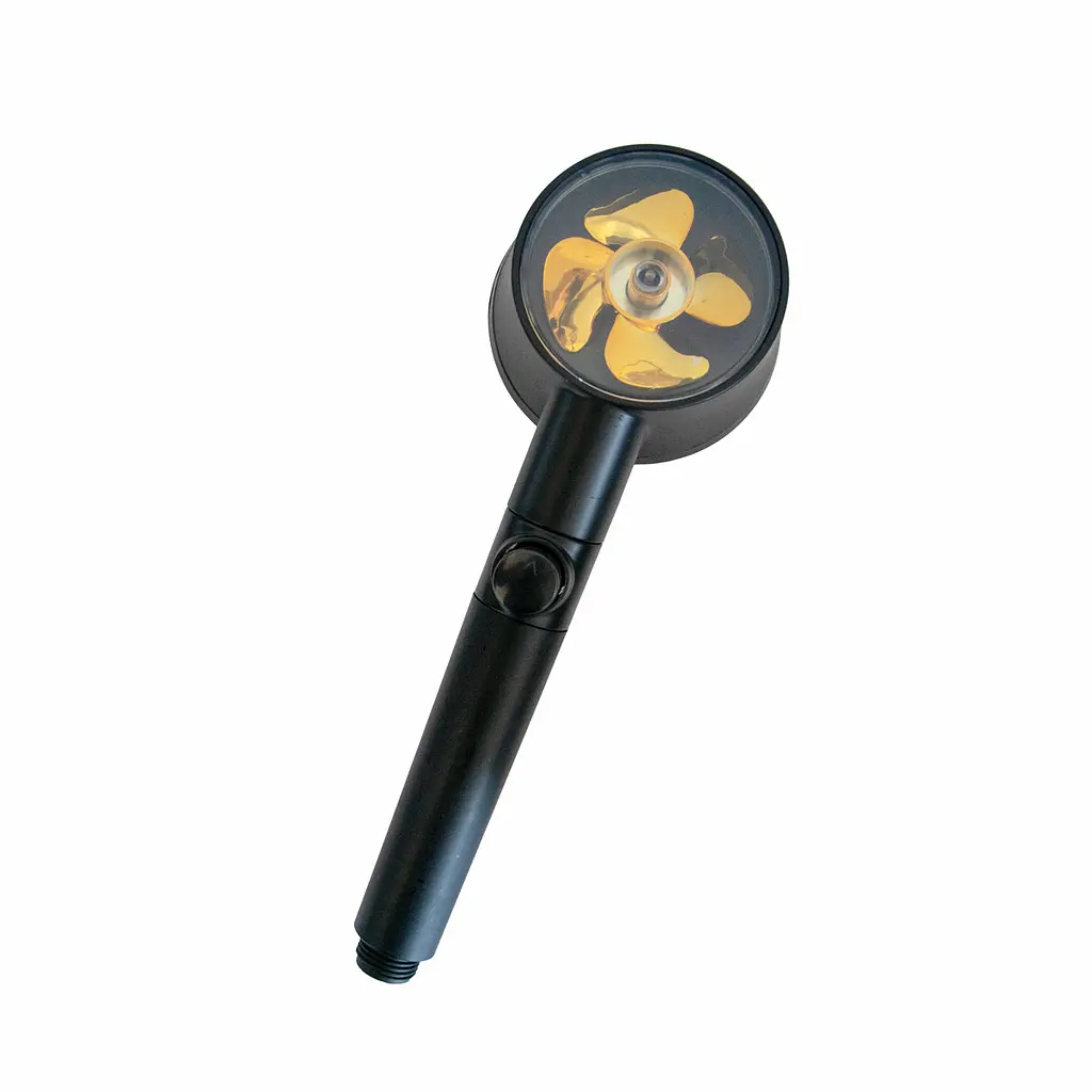 Лійка для душу Pressurized Shower Black, чорна, з турбовентилятором і шлангом 145 см - фото 7