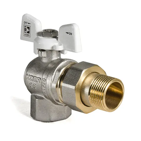 Кран з американкою Koer 3/4" KR.228.W кутовий білий KR0100 - фото 2