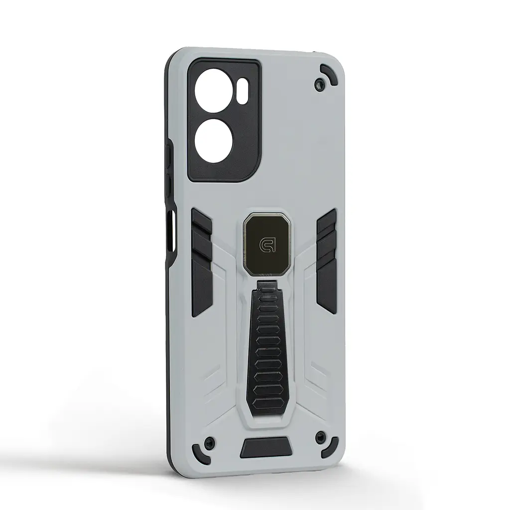 Чехол для Motorola G06 4G/G06 Power 4G, Proover, серый, с подставкой и магнитом, противоударный, ударопрочный, бронированный, панель-накладка, защита всего корпуса, термополиуретан (TPU) + поликарбонат (PC), ArmorStandart (ARM89065) - фото 2