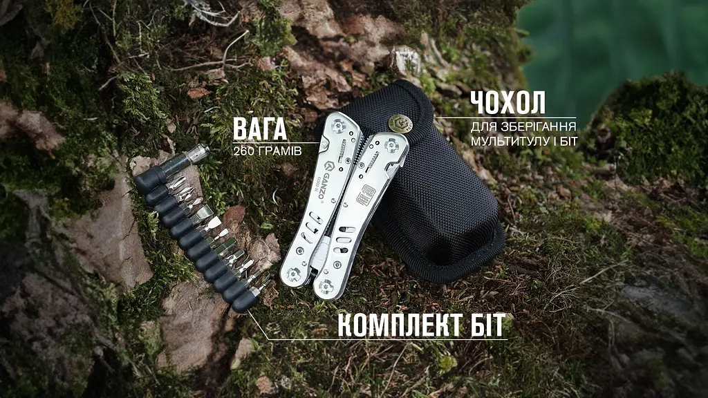 Мультитул Ganzo G302-H Chrome Edition 26 функций - фото 10