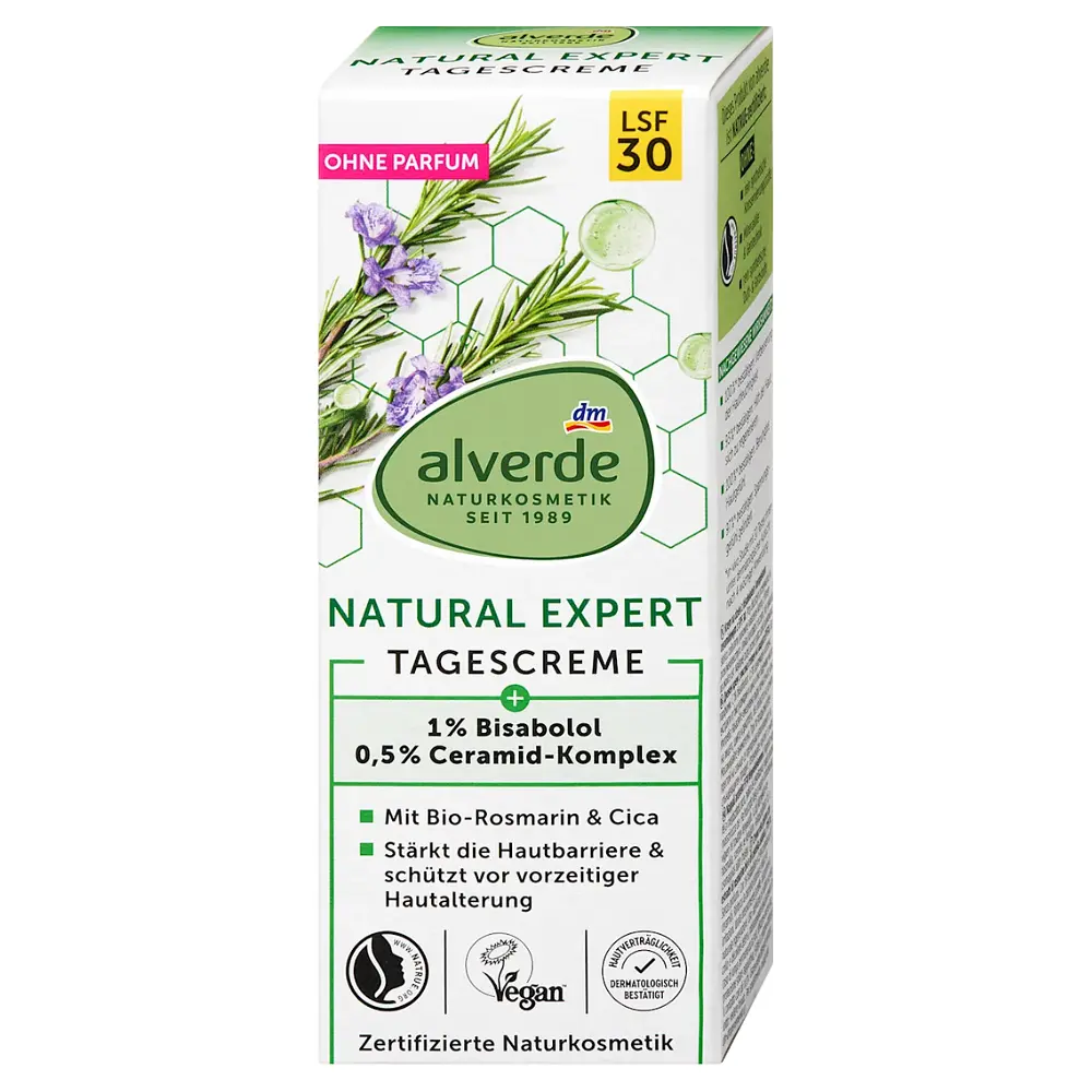 Денний крем для обличчя Alverde Naturkosmetik Natural Expert 1% бісаболол та 0,3% керамідний комплекс 50 мл - фото 2
