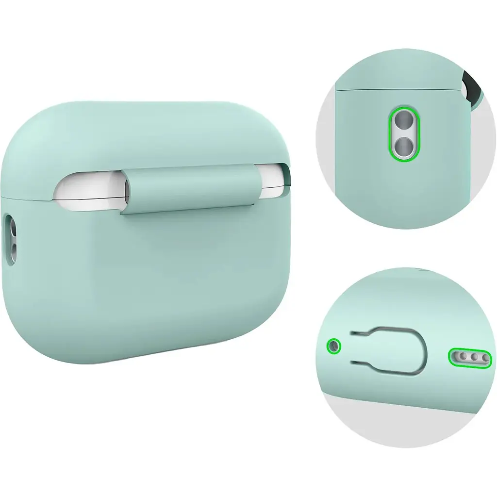 Чехол AhaStyle Colorful Silicone Case для AirPods Pro 2 Gemstone Green [CP-187-2-C-GG] [133836] - фото 3