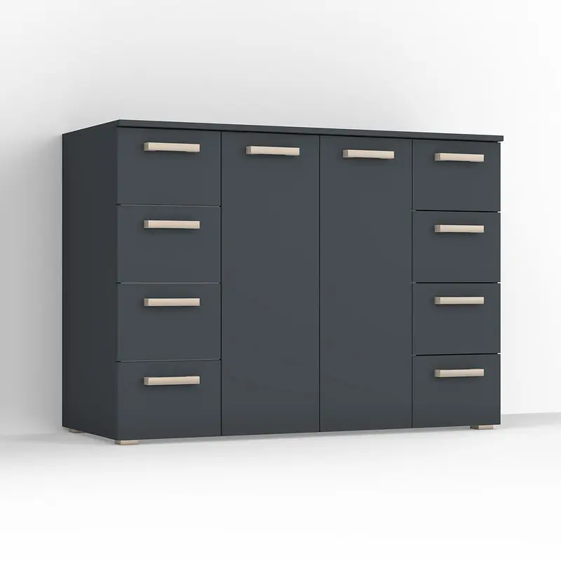 Комод на 8 шухляд з дверима Idea ТКБ-379 Антрацит - фото 2