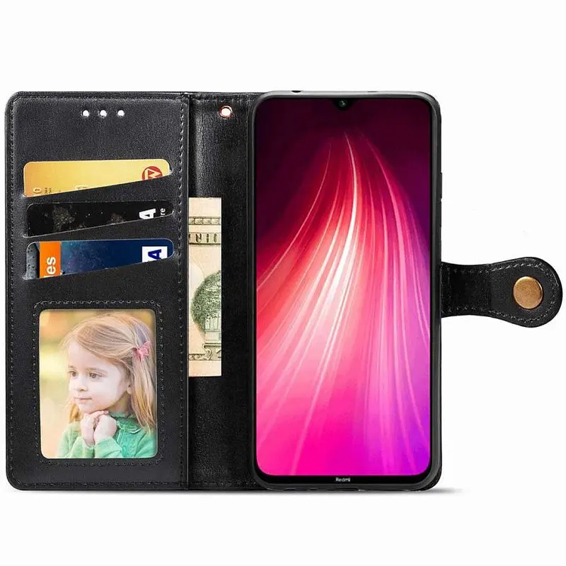 Шкіряний чохол-книжка GETMAN Gallant (PU) для Xiaomi Redmi Note 8T Чорний - фото 2