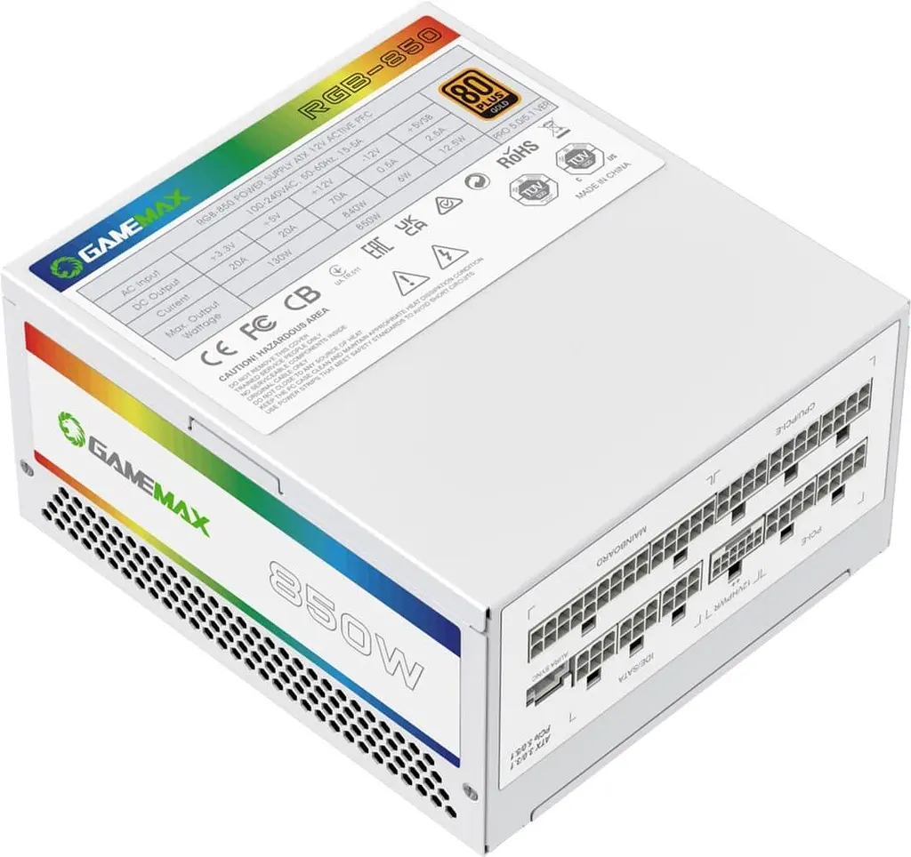 Блок живлення GameMax RGB 850 PRO 850W 80+ Gold White (RGB 850 PRO WH) - фото 8