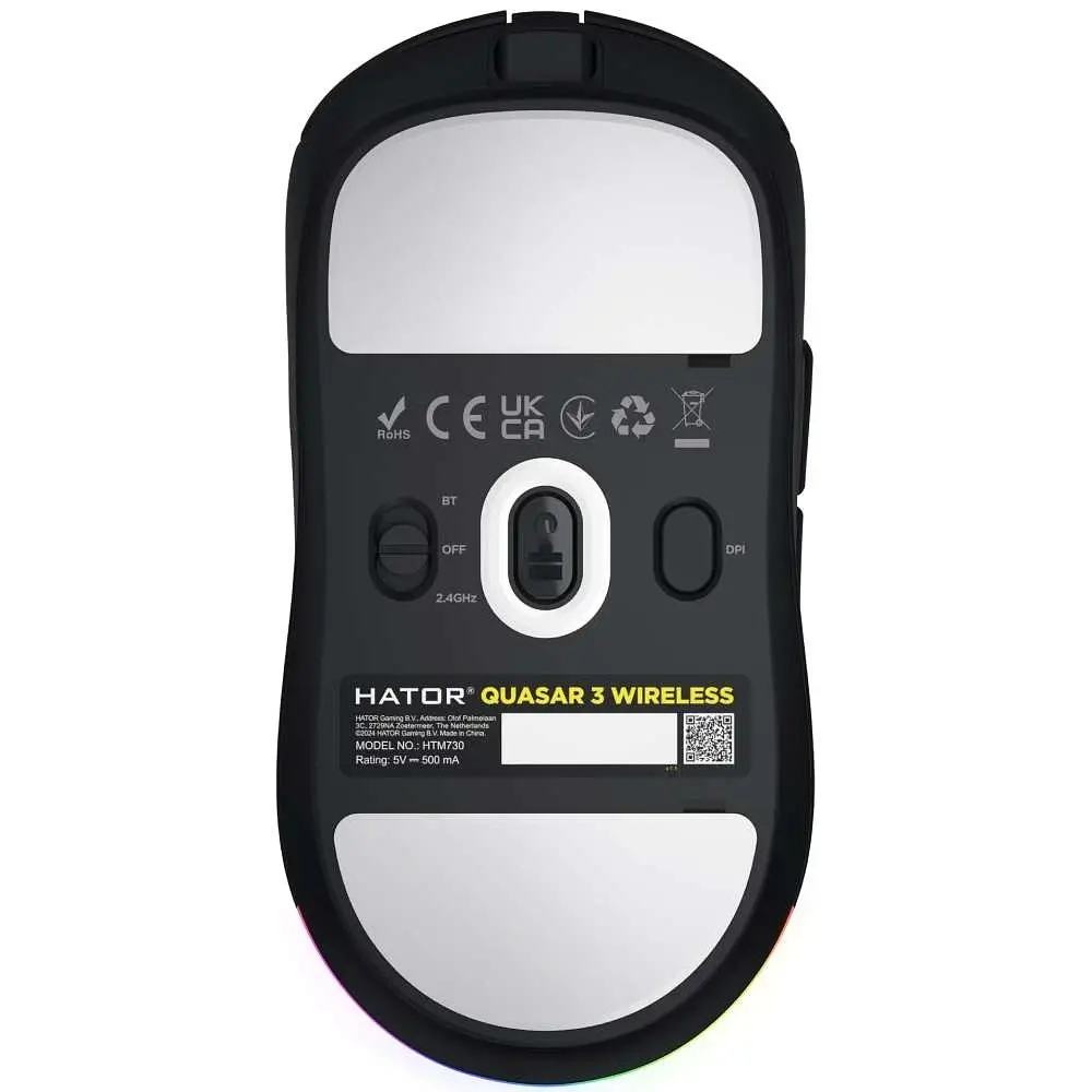 Bluetooth миша HATOR Quasar 3 Wireless HTM730 Black UA - фото 6